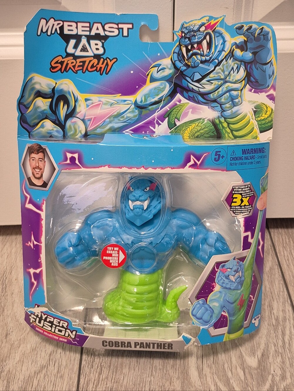 NEW Mr Beast Lab Stretchy Hyper Fusion Series 5.5" Figure - Cobra Panther
